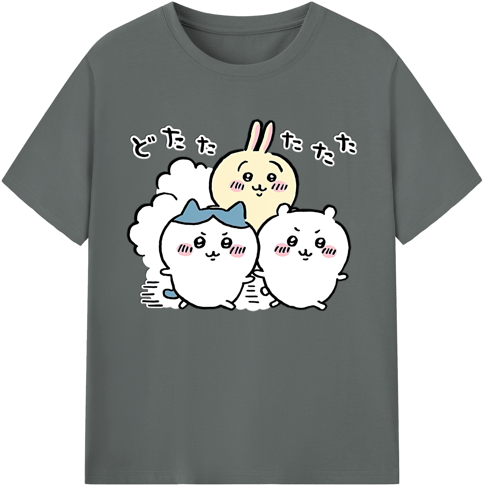 （画像用） ちいかわ ハチワレ Chii-kawa hachiware 綿100％ メンズ半袖Tシャツ｜肌触りやわらか＆通気性